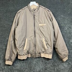 Quail Run Bomber Jacket Men's Taupe Beige Quilted Full Zip Winter Outdoor - LT